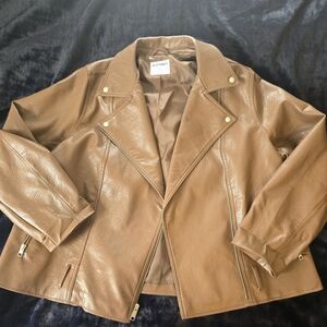 Old Navy Women's Tan Leather Jacket